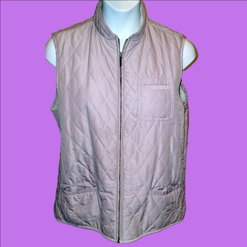 #277 Eddie Bauer- Women's Lilac Purple Quilted Vest-sz.XXLT